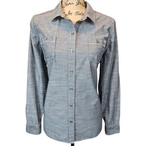 Grey Long Sleeved Button-Up Shirt